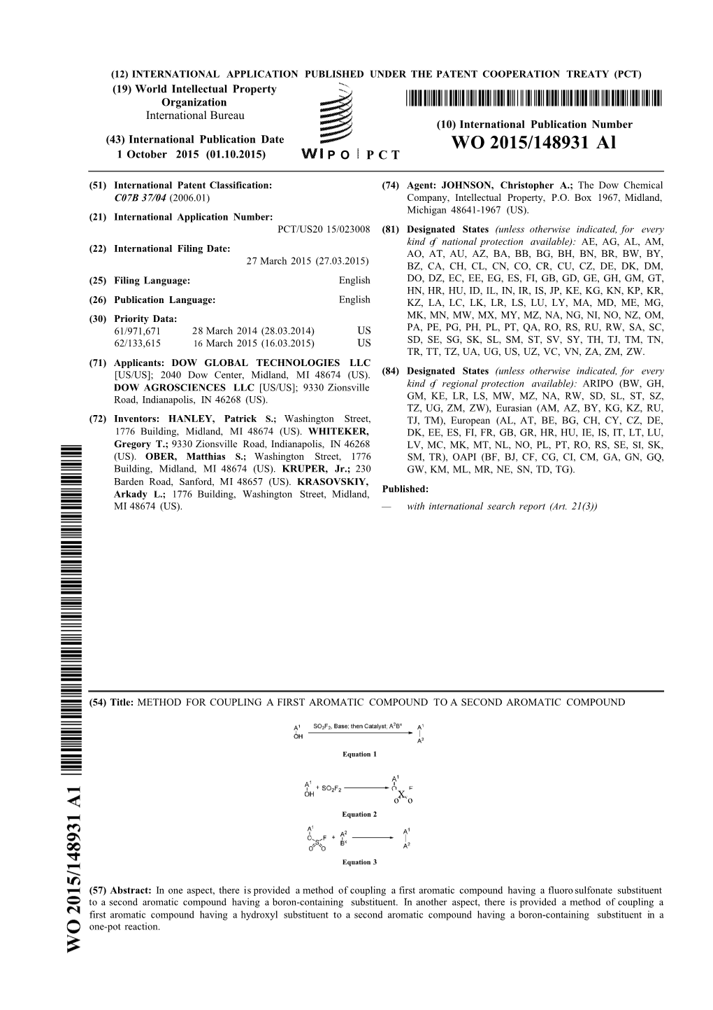 WO 2015/148931 Al 1 October 2015 (01.10.2015) P O P C T