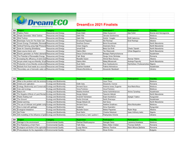 Dreameco 2021 Finalists