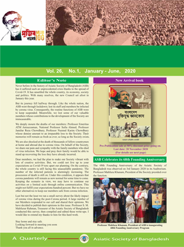 ASB News Letter Vol. 26, No.1, January
