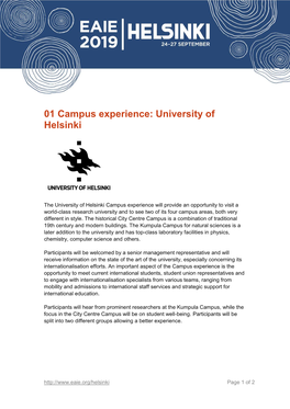 01 Campus Experience: University of Helsinki