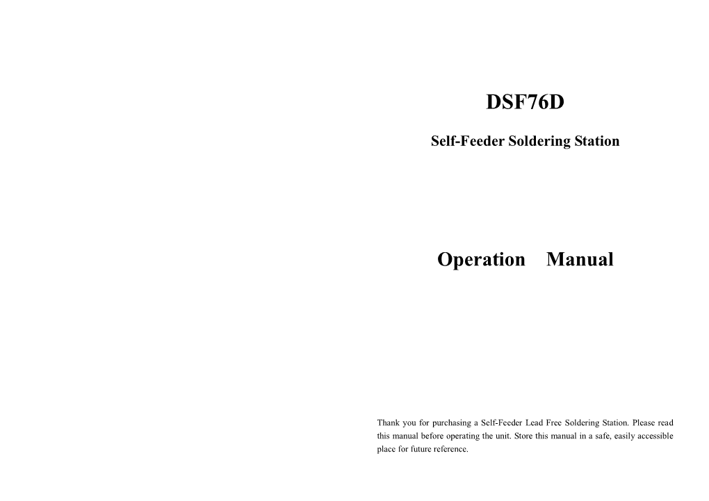 Self Feeder Soldering Station DSF76D