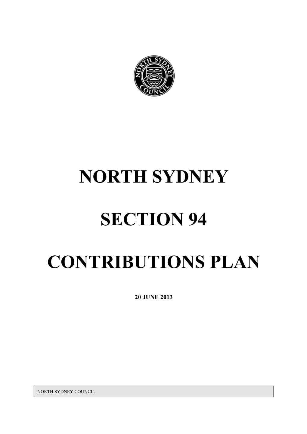 North Sydney Section 94 Contributions Plan”