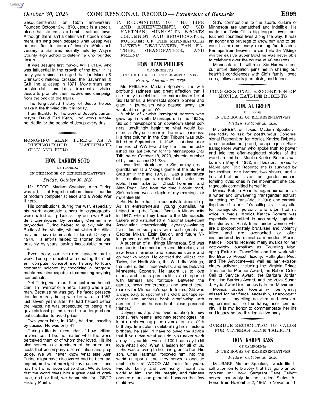 CONGRESSIONAL RECORD— Extensions of Remarks E999 HON