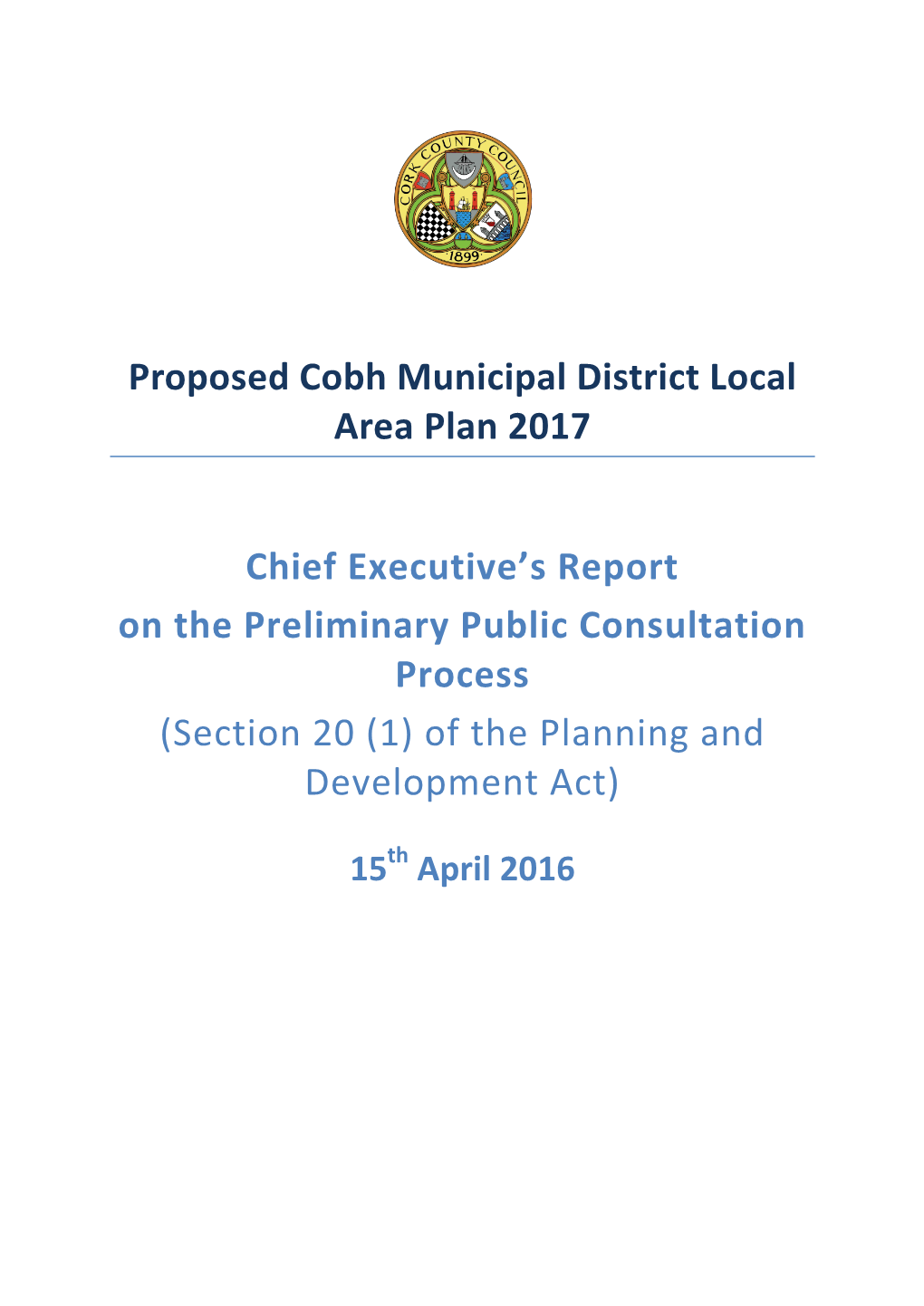 Chief Executive's Report on the Preliminary Public Consultation