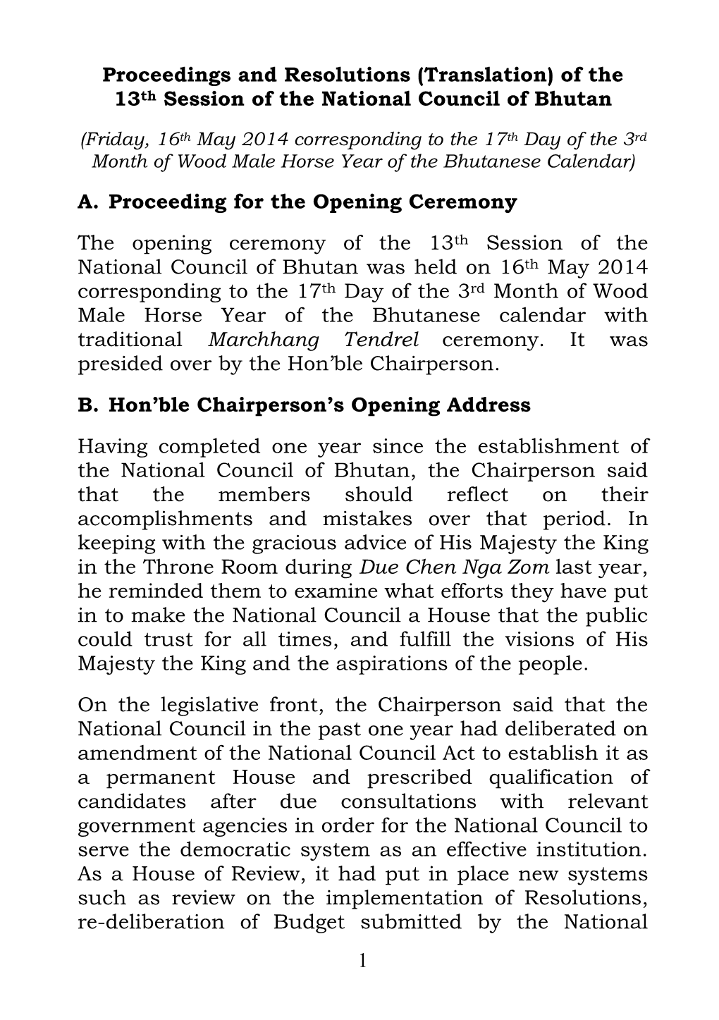 Rules of Procedure of the National Assembly Of