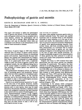 Pathophysiology of Gastrin and Secretin