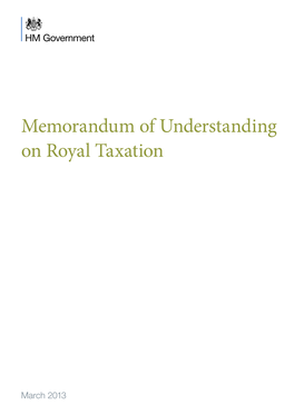 Memorandum of Understanding on Royal Taxation