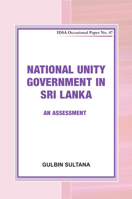 National Unity Government in Sri Lanka