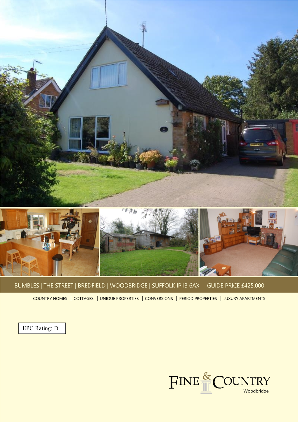Bumbles | the Street | Bredfield | Woodbridge | Suffolk Ip13 6Ax Guide Price £425,000