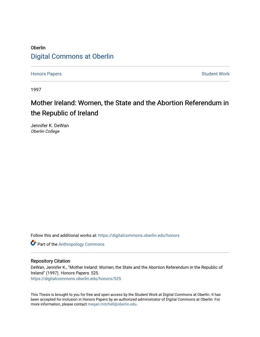 Women, the State and the Abortion Referendum in the Republic of Ireland