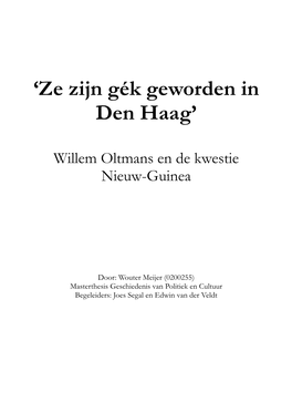 'Ze Zijn Gèk Geworden in Den Haag'