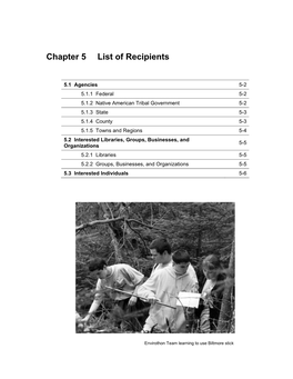 Chapter 5 List of Recipients