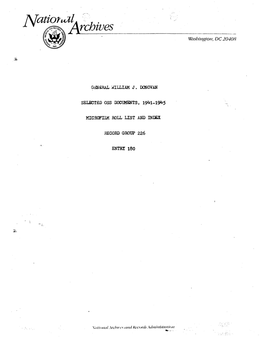 Selected Oss Documents. 1941-1945