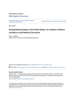 Re-Spatializing Gangs in the United States: an Analysis of Macro- and Micro-Level Network Structures