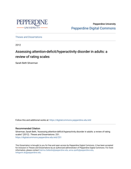 Assessing Attention-Deficit/Hyperactivity Disorder in Adults: a Review of Rating Scales