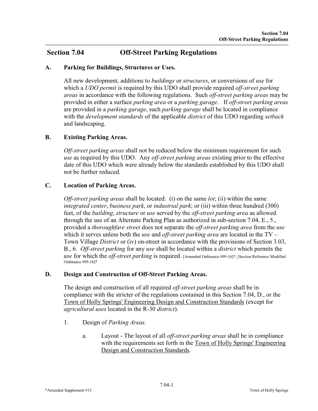 Section 7.04 Off-Street Parking Regulations