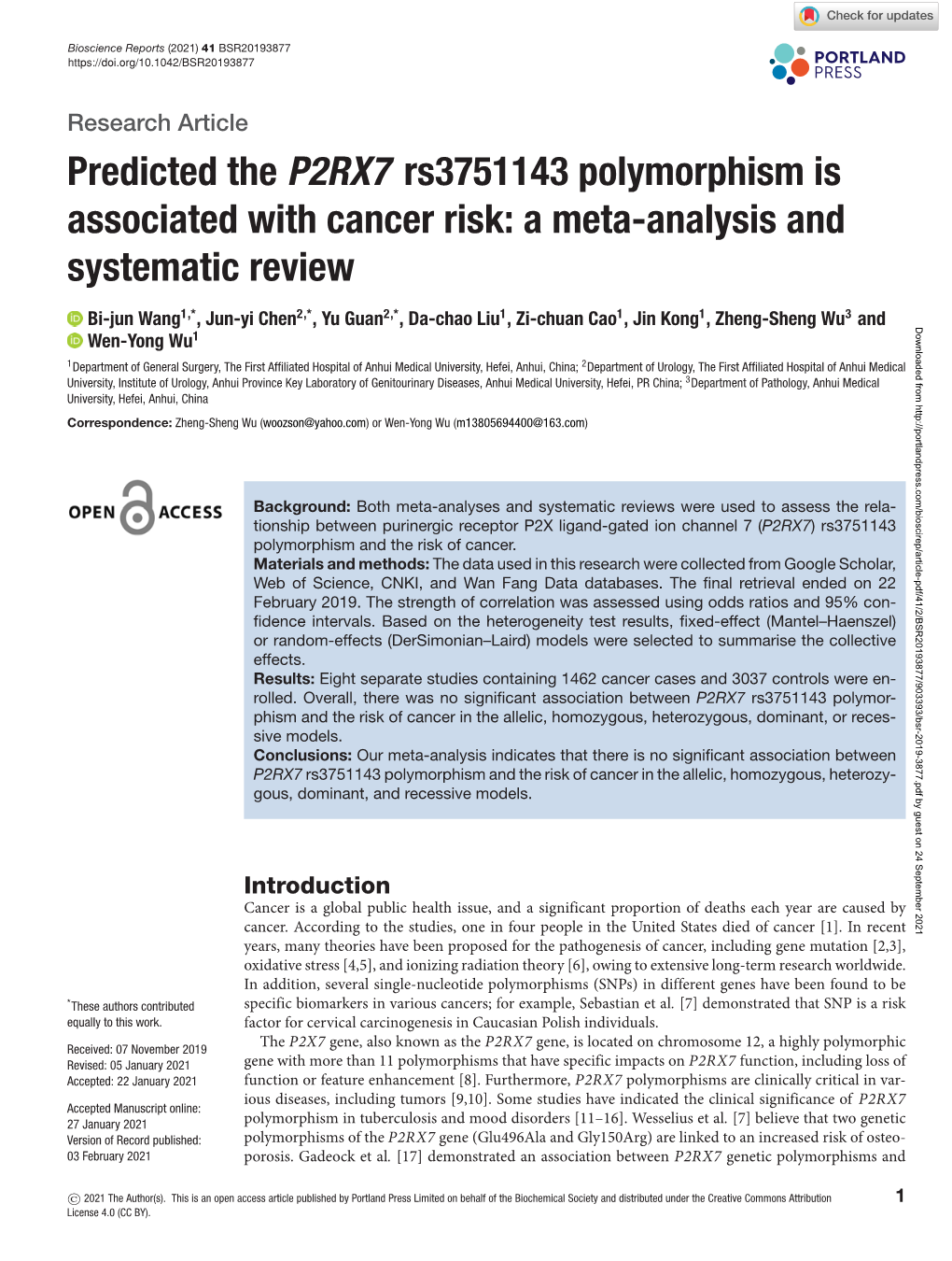 Predicted the P2RX7 Rs3751143 Polymorphism Is Associated with Cancer Risk: a Meta-Analysis and Systematic Review