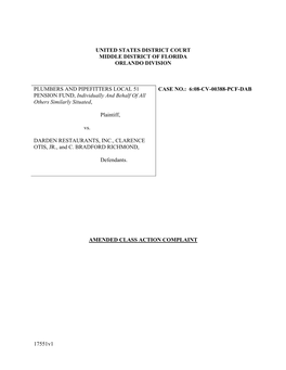 Plumbers and Pipefitters Local 51 Pension Fund, Et Al. V. Darden