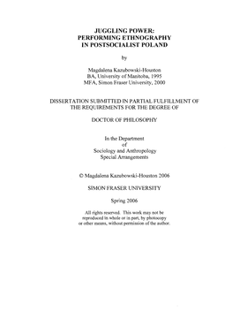 Performing Ethnography in Postsocialist Poland