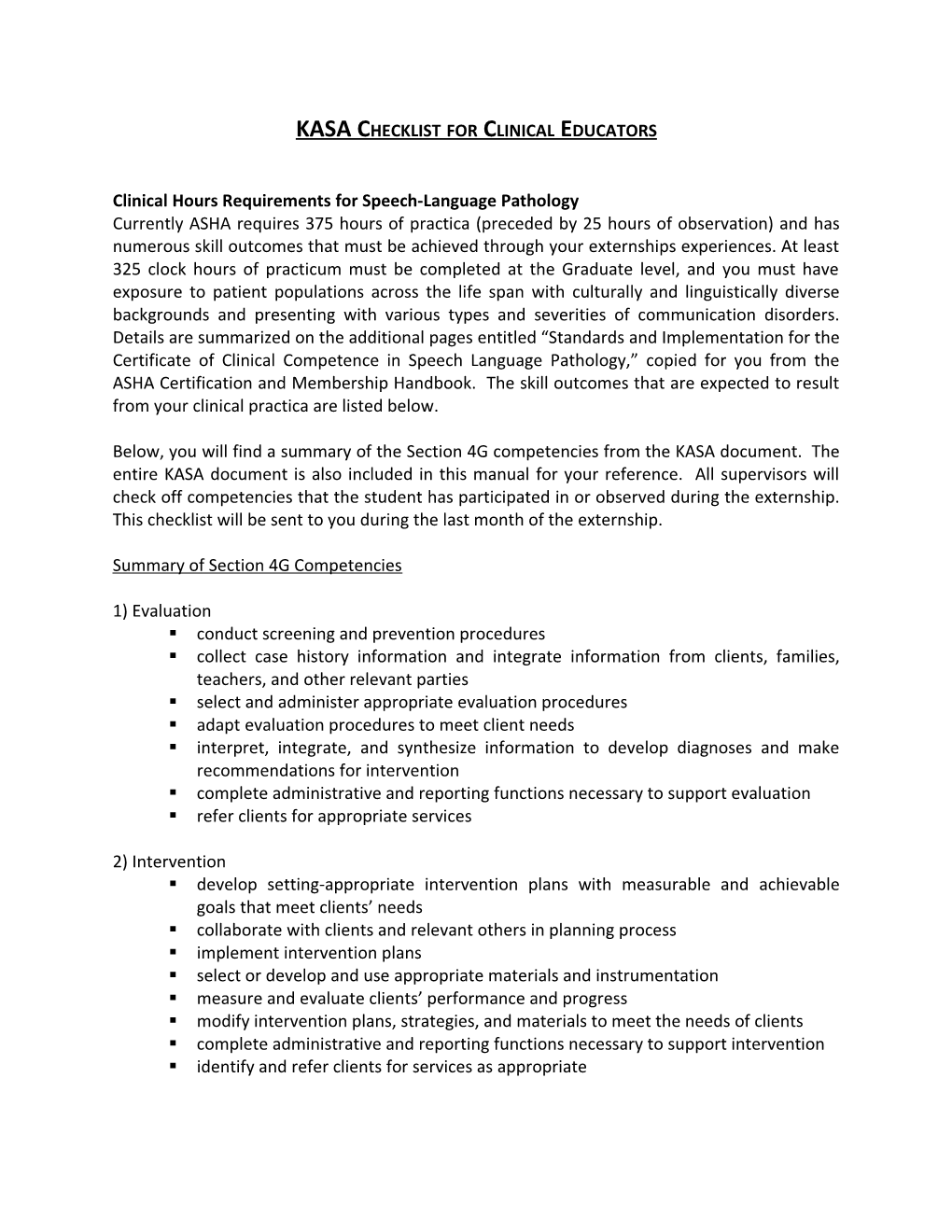 Clinical Hours Requirements for Speech-Language Pathology