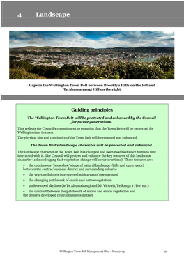 Wellington Town Belt Management Plan - June 2013 27 4.1 Objectives