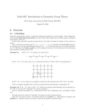 Introduction to Geometric Group Theory