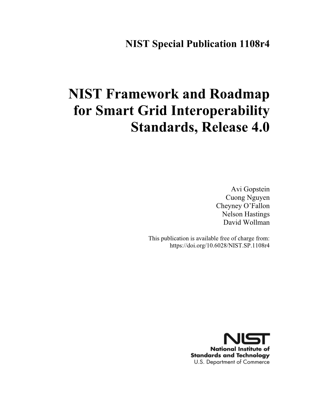 NIST Framework and Roadmap for Smart Grid Interoperability Standards, Release 4.0