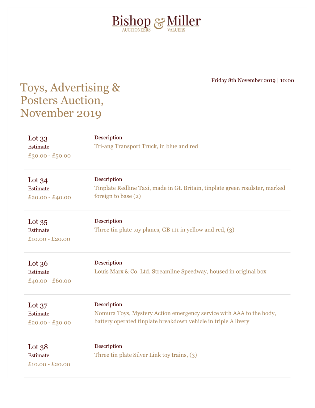 Print Catalogue