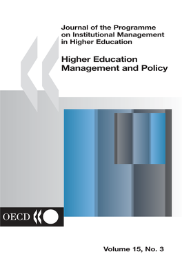 Higher Education Management and Policy – Volume 15, No. 3