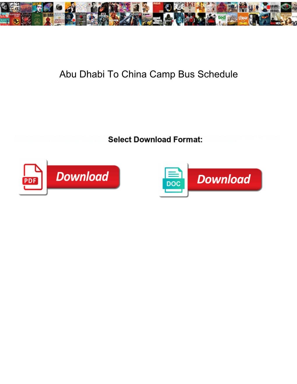 Abu Dhabi to China Camp Bus Schedule