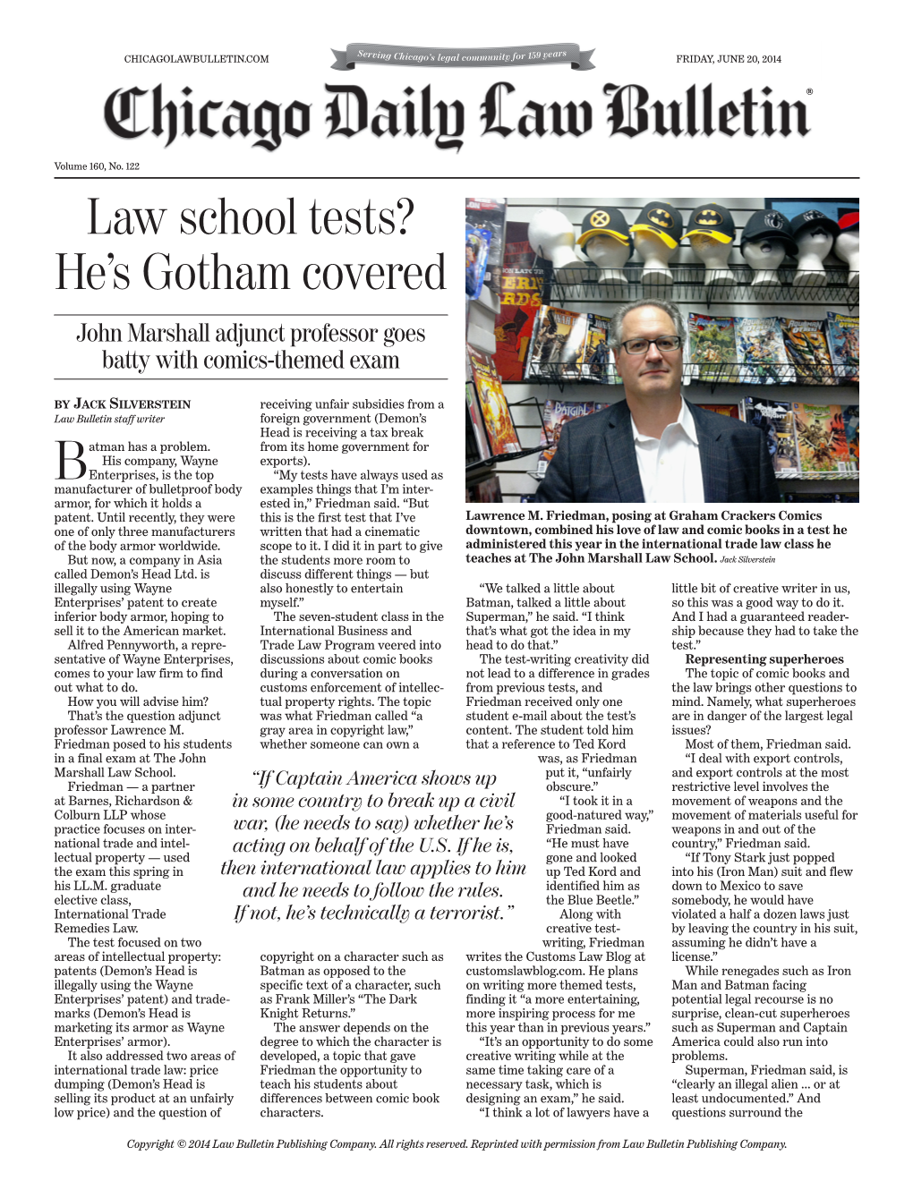 Law School Tests? He's Gotham Covered