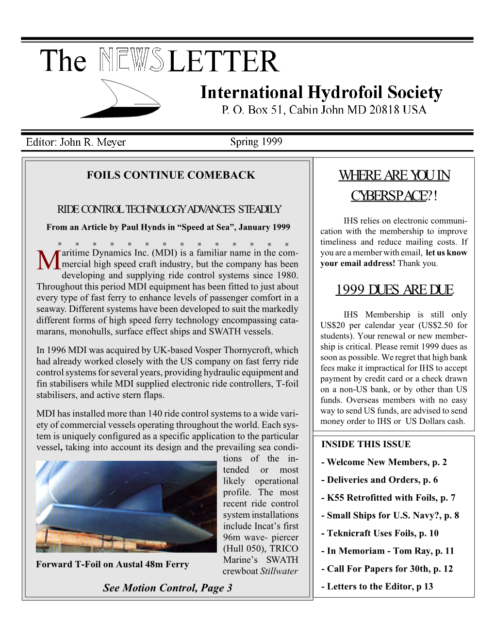 IHS Newsletter 1999