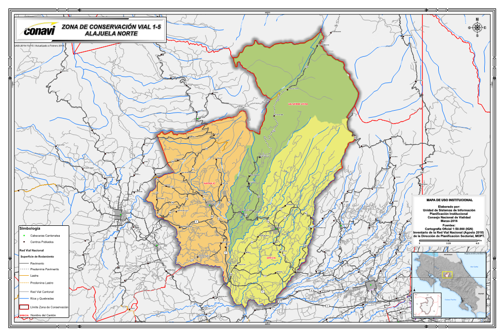 ZONA DE CONSERVACIÓN VIAL 1-5 ALAJUELA NORTE Conavi MAPA