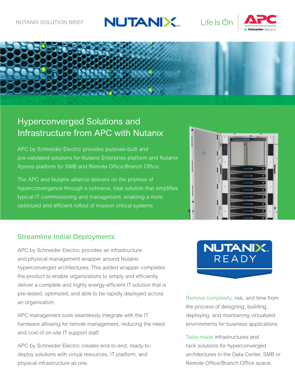 Hyperconverged Solutions and Infrastructure from APC with Nutanix