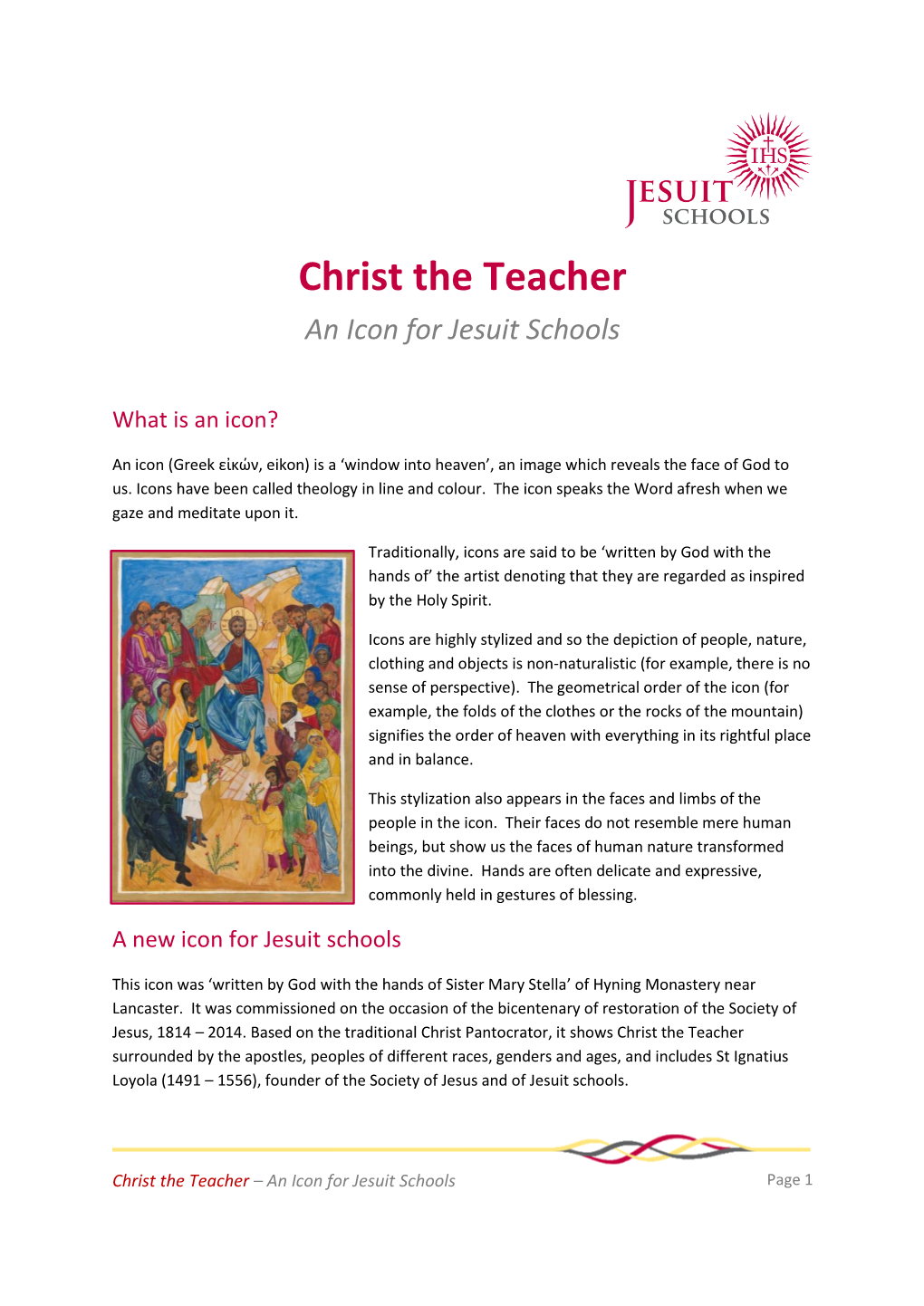 Christ the Teacher an Icon for Jesuit Schools