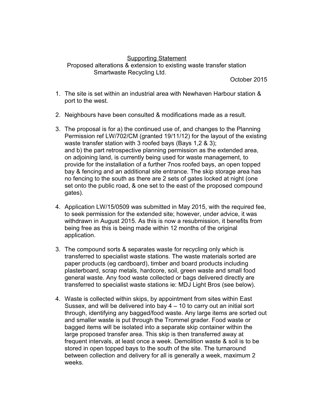 Proposed Alterations & Extension to Existing Waste Transfer Station