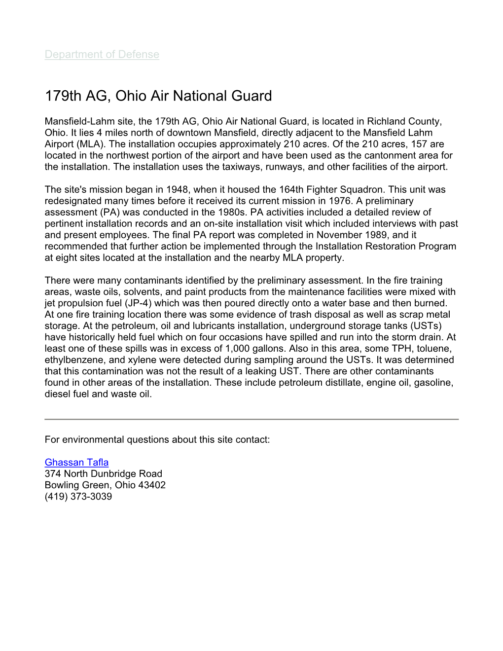 179Th AG, Ohio Air National Guard