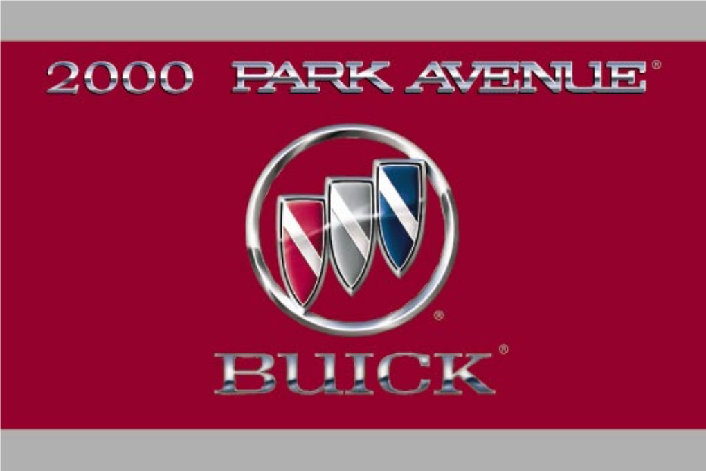 Owner's Manual,2000 Buick Park Avenue