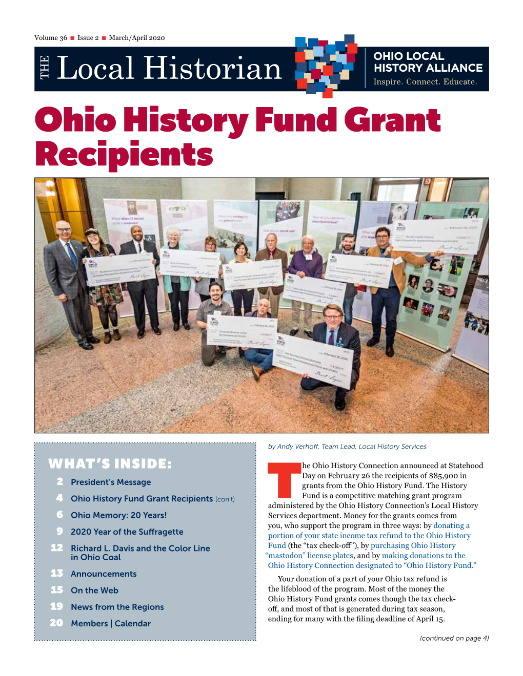 Ohio History Fund Grant Recipients