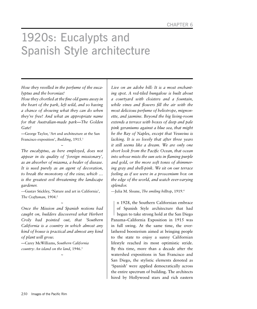 Chapter 6: 1920S: Eucalypts and Spanish Style Architecture