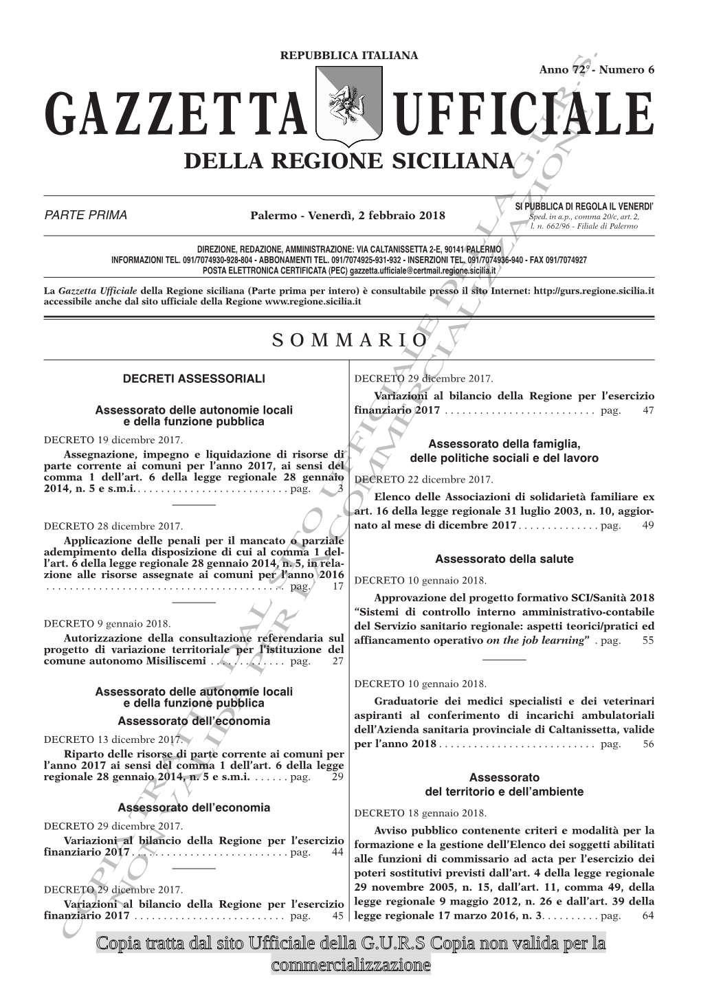 Gazzetta Ufficialee U Della Regione Siciliana