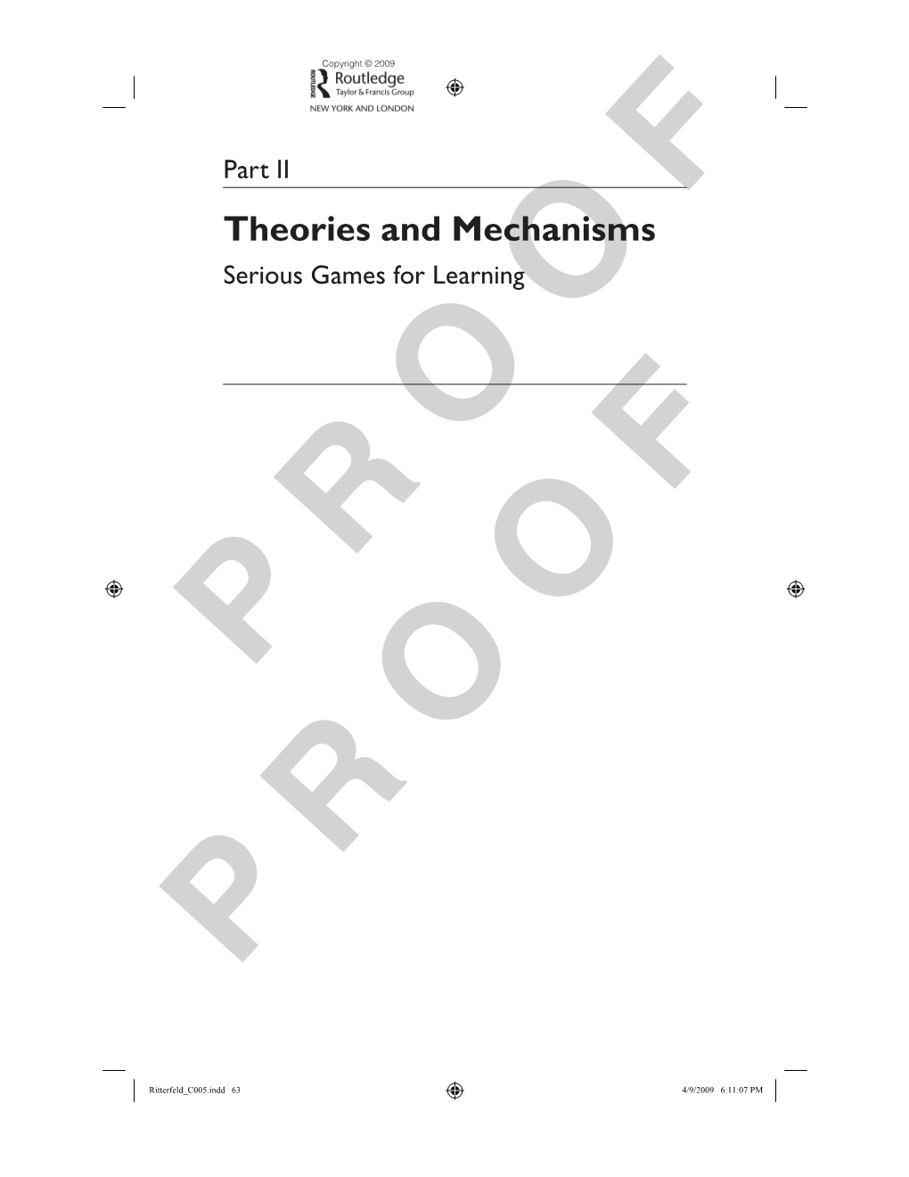 Theories and Mechanisms Serious Games for Learning