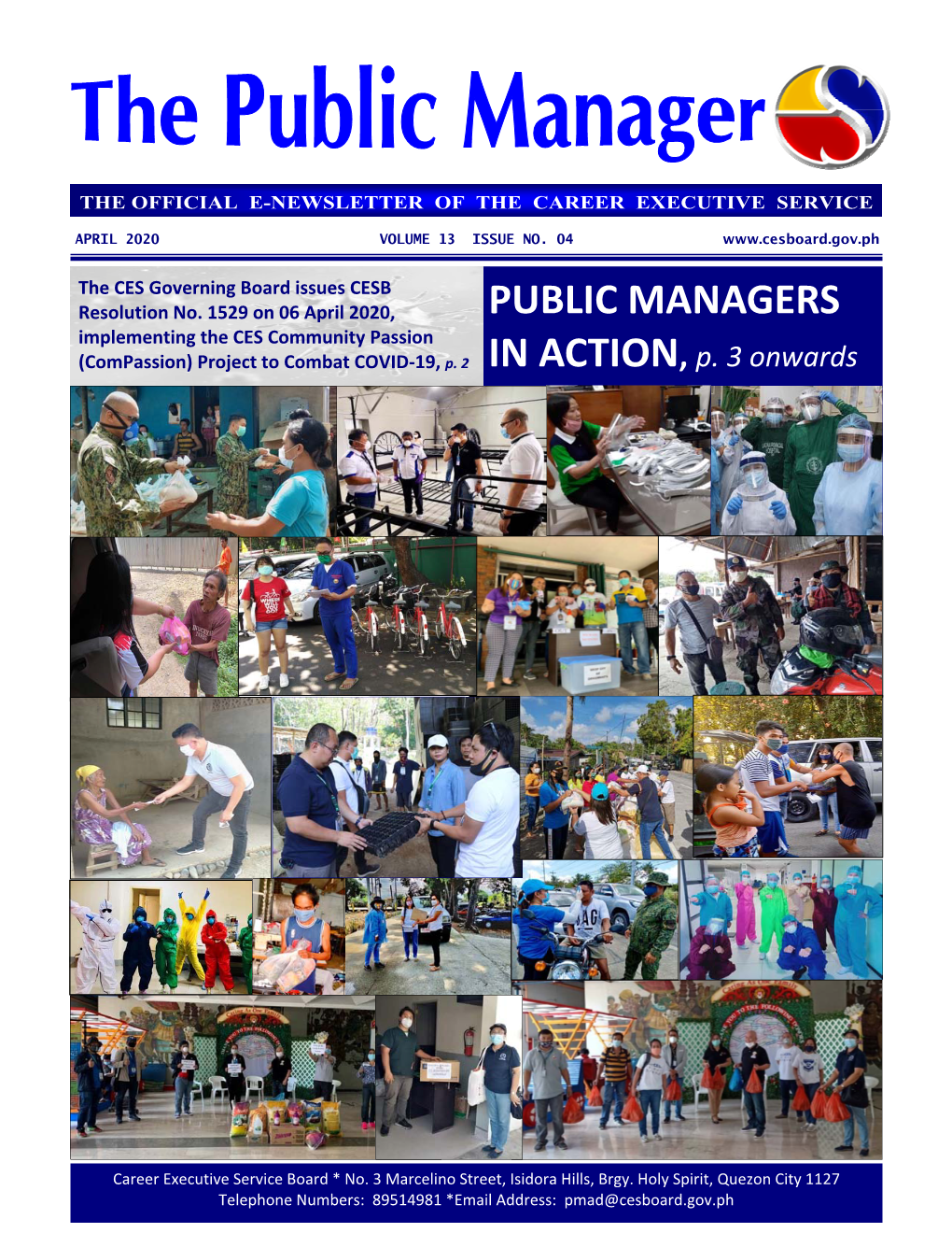 PUBLIC MANAGERS Implementing the CES Community Passion (Compassion) Project to Combat COVID‐19, P
