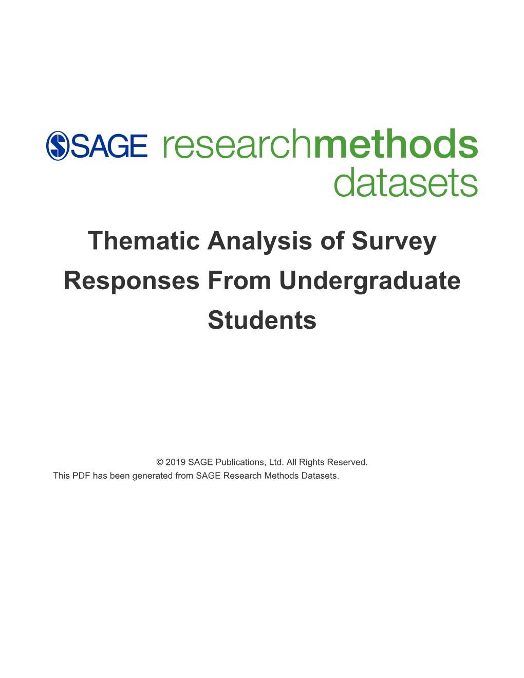 Thematic Analysis of Survey Responses from Undergraduate Students