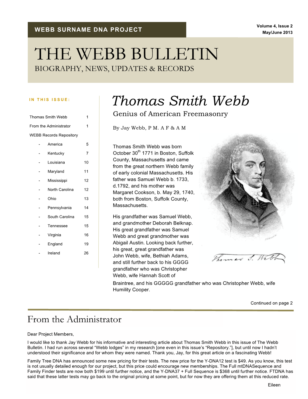 The Webb Bulletin Biography, News, Updates & Records