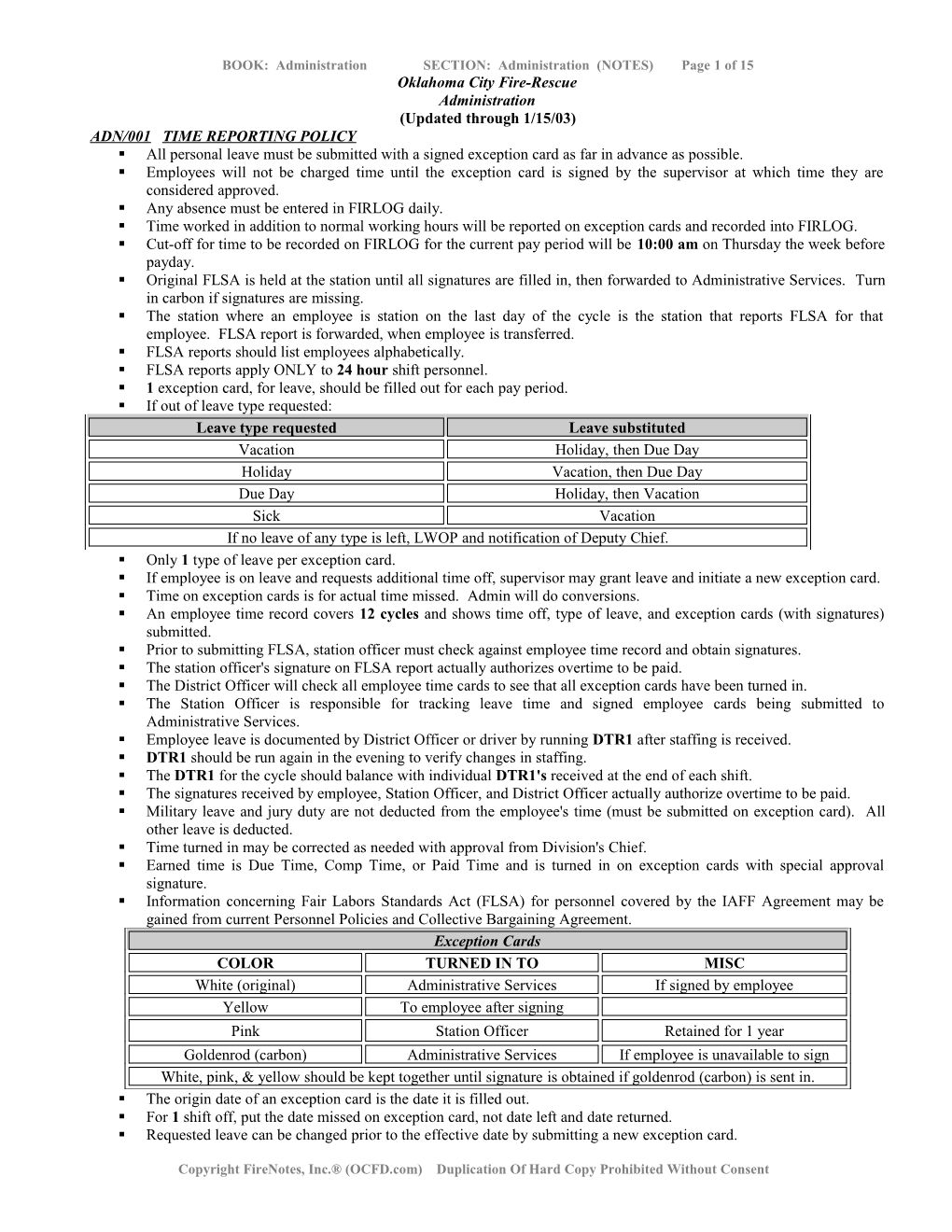 BOOK: Administration SECTION: Administration (NOTES) Page 2 of 15