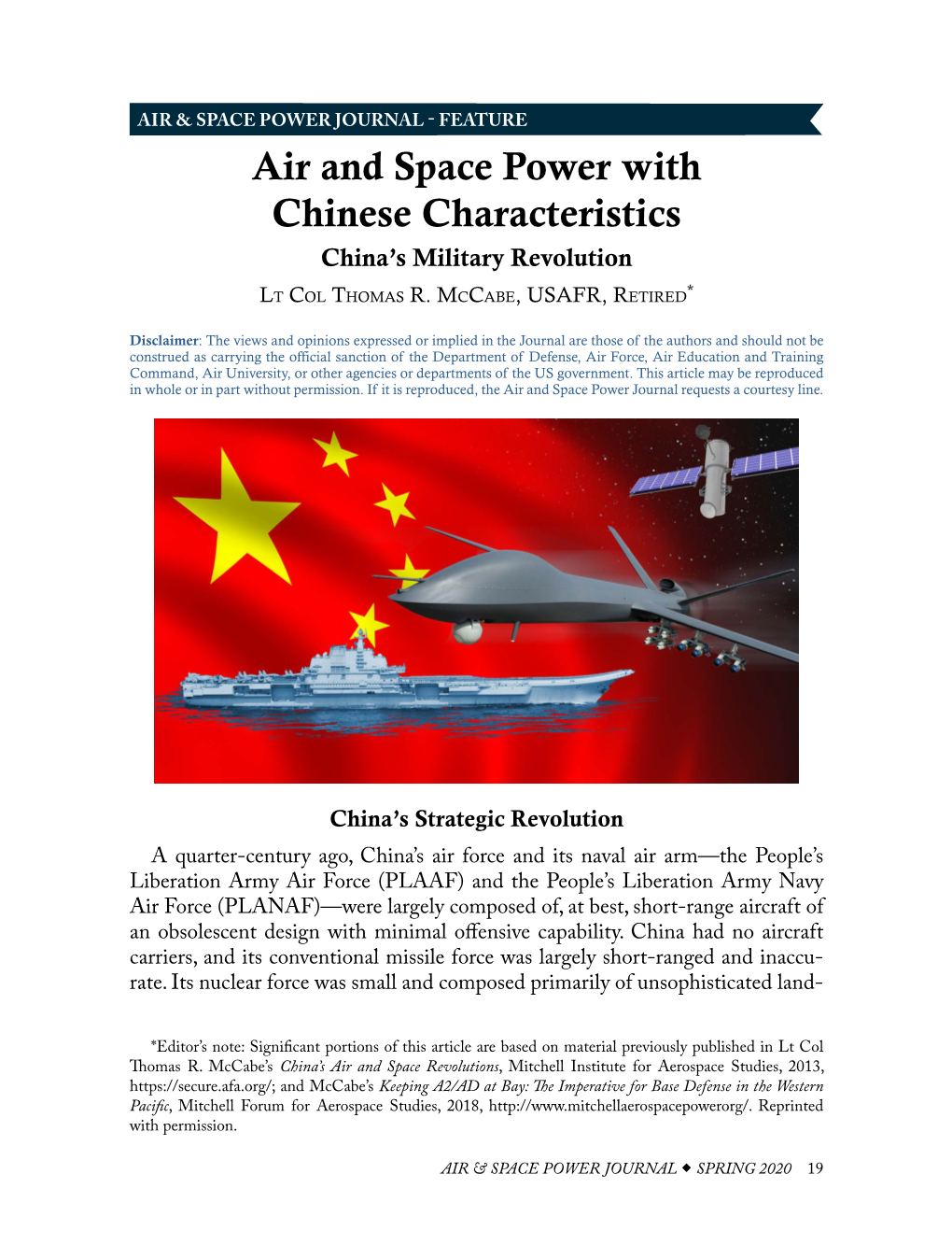 Air and Space Power with Chinese Characteristics: China's Military Revolution