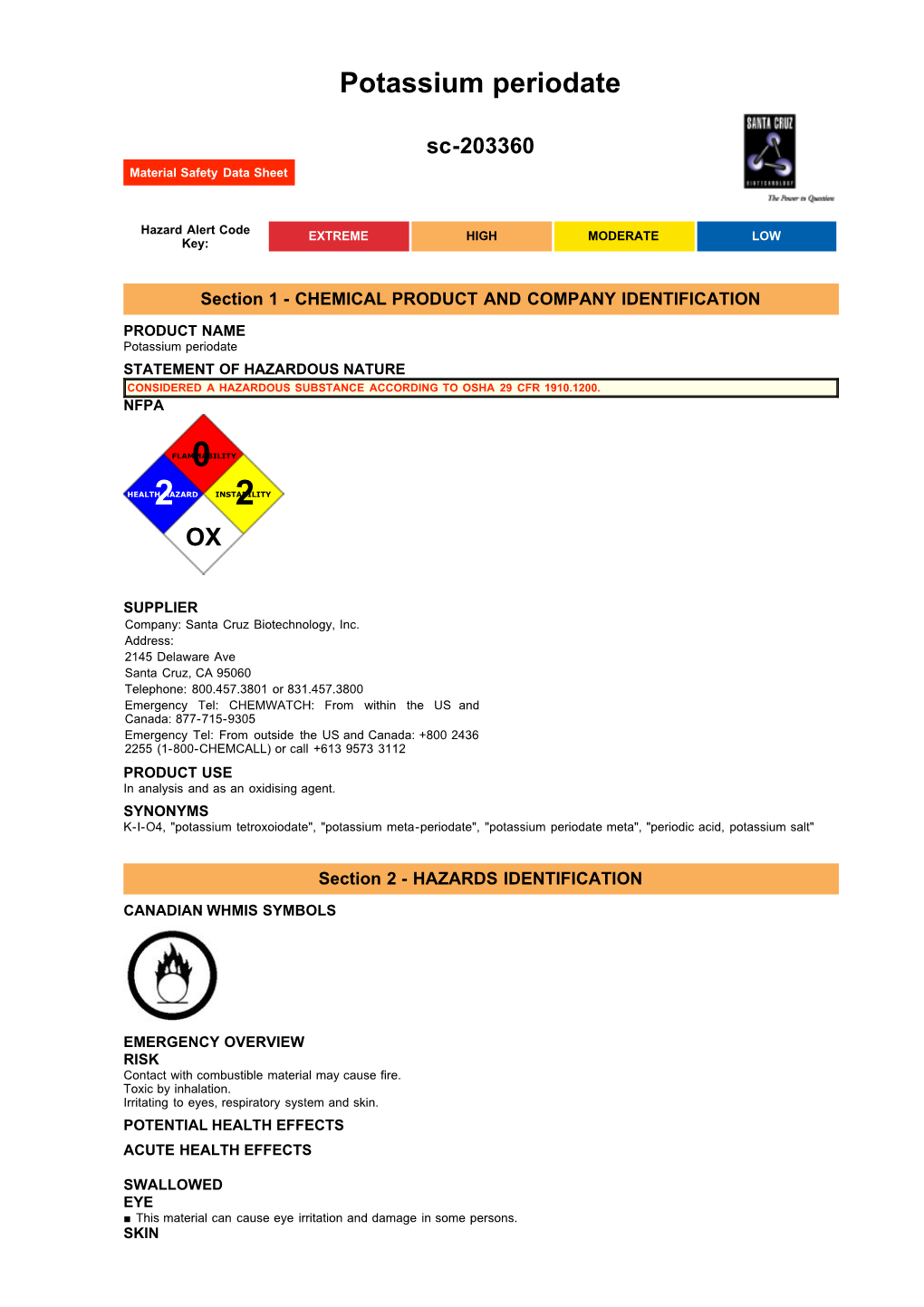 Potassium Periodate