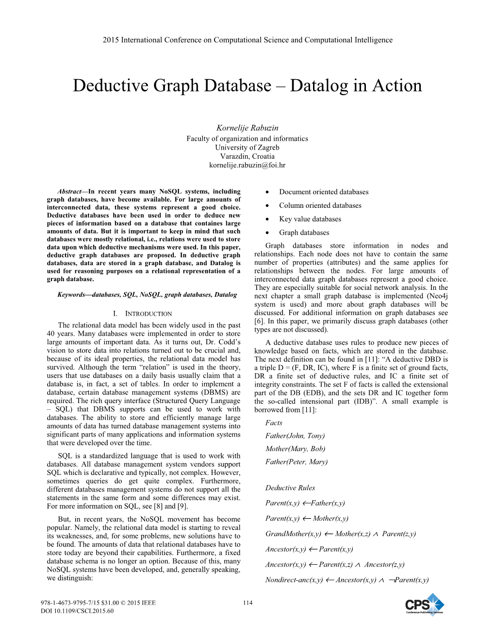 Deductive Graph Database – Datalog in Action