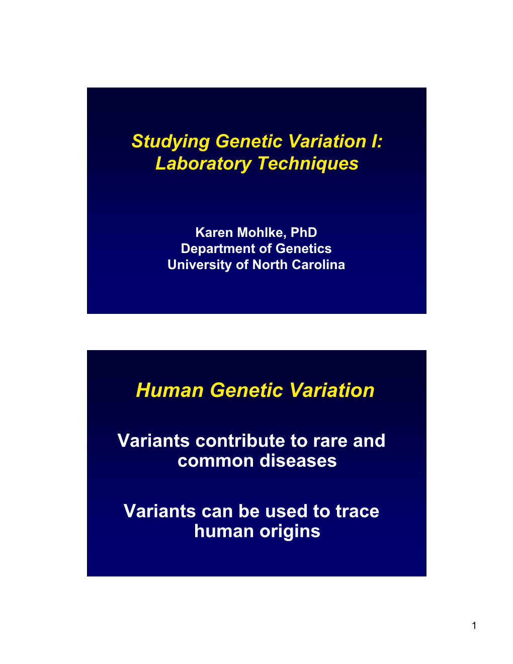 Human Genetic Variation